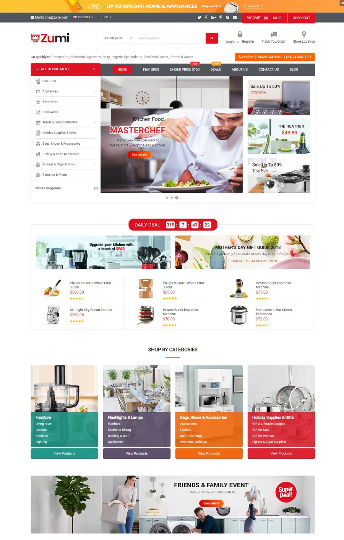 Mẫu web bán đồ gia dụng S6